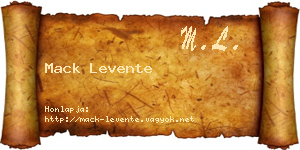 Mack Levente névjegykártya